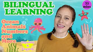 Bilingual Learning | Ocean Animals | Números | Numbers | Three Little Fishies | Kids Songs and more