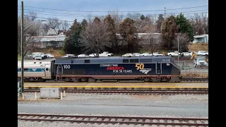 MIDNIGHT BLUE, Amtrak 100 Arrival and Departure from Lynchburg's Kemper Street Station 01/02/2022