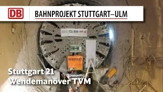 Tunnelbohrer wendet im Berg | Stuttgart 21