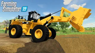 Farming Simulator 22 - CAT 992 Wheel Loader Fills A Giant Pit