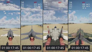 0 kmh to Mach 1   F 16 vs F 104C vs  F 14A vs F 4E in War Thunder Apex Predators