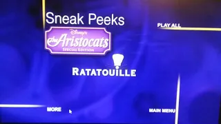 Sneak peeks menu