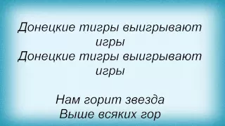 Слова песни Потап И Настя Каменских   Донецкие тигры выигрывают игры