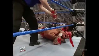 Undertaker beats Randy Orton and Randy's Dad  in a  cell (clip cuts)