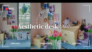 Aesthetic Desk Makeover 💫// Pinterest Inspired Desk Makeover 🌷 // Desk Makeover ✨