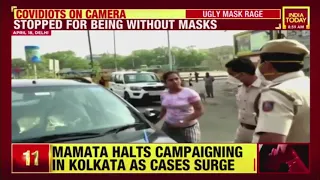 Covidiots Caught On Camera: Maskless Couple Misbehaves With Police In Delhi