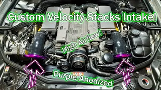 Mercedes #cls55 AMG V8 / Custom 4" #velocity Stacks #intake / High Airflow / Purple Anodized