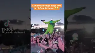 😆😆 Sam Smith Doing A Stage Dive At His Show In Seattle #samsmith #shorts #youtube