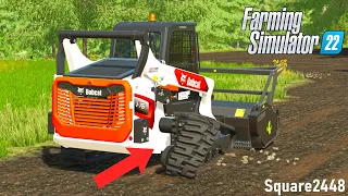 Track CAME OFF Skidsteer! | FS22 Landscaping