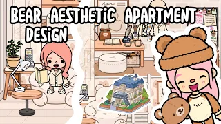 Bear aesthetic apartment design🧸🤎🤍| Neat street apartment | house design | toca life world