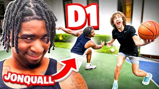 (THIS 1 V 1 VS A D1 FOOTBALL PLAYER WAS ROUGH) JONQUALL VS NOAH NEUMANN