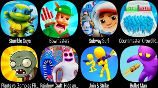 Stumble Guys, Bowmasters, Subway Surf, Count Master, Plants vs Zombies FREE, Join Strike, Bullet Man