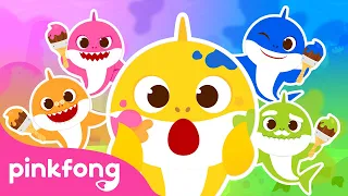 🌈 Cores da Família Tubarão 🌈 | Baby Shark | Pinkfong, Bebê Tubarão! Canções para Crianças