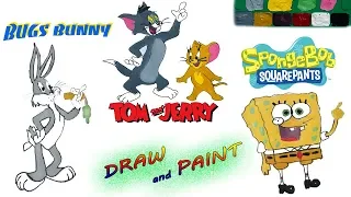 Tom and Jerry Drawing and Coloring  with Oil Paint | Funny and Enjoyable videos in IV Kids  👍😍😍