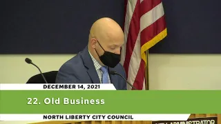 North Liberty City Council Regular Meeting, December 14, 2021