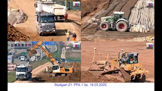 [UPDATE] Stuttgart 21: PFA 1.3a, LIEBHERR R 946, CAT D6N LGP, FENDT,..., 19.03.2020.