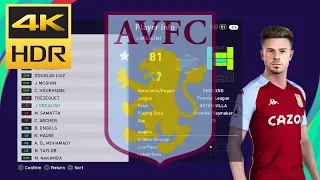 PES 2021 - Aston Villa Player Faces & Tattoo 2021