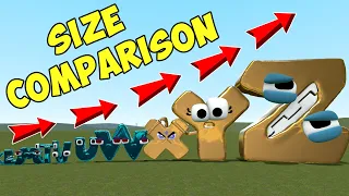 SIZE COMPARISON ALL GOLDEN AND DIAMOND ALPHABET LORE FAMILY in Garry's Mod!