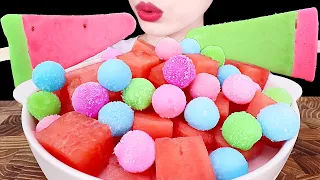 ASMR MUKBANG｜WATERMELON FRUIT PUNCH, ICE CREAM 구슬 아이스크림 수박 과일 화채먹방 EATING SOUNDS