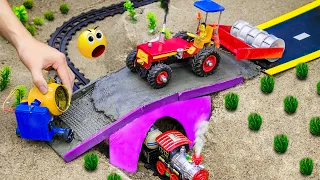 Diy tractor making mini Concrete bridge| Tractor with trailers| MiniCreative DongAnh | @Farm Diorama
