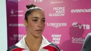 Worlds 2015 - Aly Raisman (USA) Training Clips + Interview