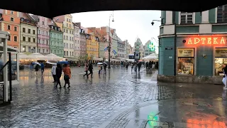 Wrocław 2021 - Poland | 4K UHD POV Walking Tour in Rainy Day 🎧 Binaural / Stereo | GoPro Hero 10