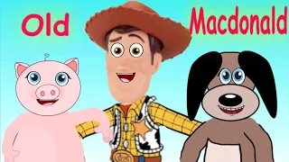 Old Macdonald HAD A FARM Kids Song Lyrics Karaoke with farm animals | Woody Toy Story - Sing Along