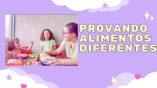 Experimentando comidas diferentes! deu ruim kk #brincadeiraemcasa #brincando  #brincadeirasinfantis