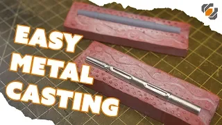 Easy Metal Casting - Pouring Liquid Pewter into a Silicone Mold