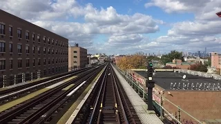 NYC Subway HD 60fps: Manhattan Bound R32 3377 J Express Train Railfan Window Full Line (10/24/16)