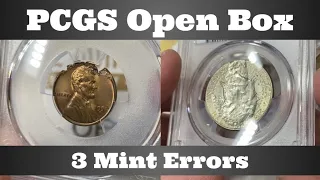 PCGS Open Box - 3 Mint Error Coins - Ragged Clip, Strong Brockage, Defective Planchet