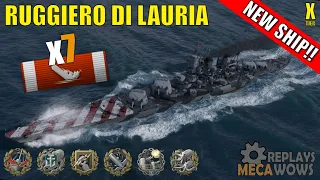 NEW SHIP! Ruggiero di Lauria 7 Kills & 194k Damage | World of Warships Gameplay