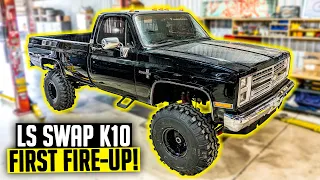 LS Swapped K10 Squarebody First Fire Up! - 1987 Chevy K10 Truck Ep. 3