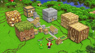 How Mikey and JJ Found a Block Village in Minecraft (Maizen)