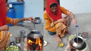 मैंने गांव में चुल्हे पर खाना बनाया।#villagelife #hisar #villagecooking #dailyvlog #viralvideos #fun