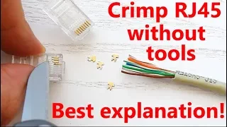 BEST VIDEO on How to Make/Crimp RJ45 Ethernet Cable without a Crimping Tool using screwdriver