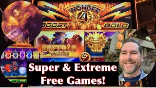 Wonder 4 Boost Gold - Super / Extreme Free Games on Buffalo Gold, Timber Wolf Gold & 5 Dragons Gold