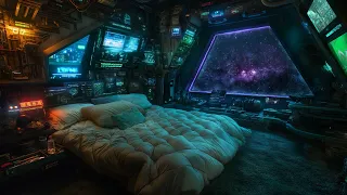 Secret Space Cabin | Traveling into Deep Space | Relaxing Sounds of Space Flight | 4K | 10 hrs
