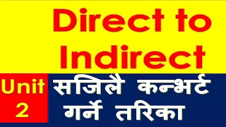 Change direct to indirect speech: Narration (The reported speech). Learn English Grammar in Nepali.