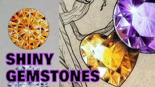 How To Color Faceted Gemstones // With Colored Pencils