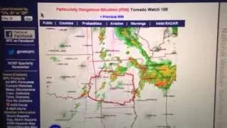 PDS Tornado Watch #100 for counties in Arkansas.