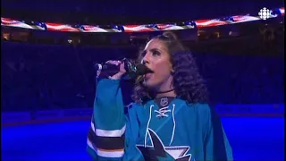 Jessica Johnson - Canadian & American Anthems - Ottawa At San Jose (NHL) (January 2019)