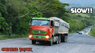 Slow Chinese Truck Almost Fails Going UPHILL !!