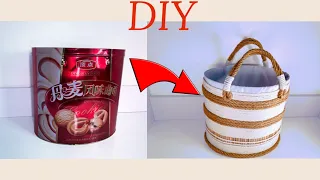 Transform a Cookie Can into a Cute Rope Basket #diy #craft #video