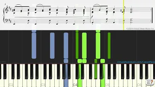 Learn the Gigue for piano solo by Johann Pachelbel - Keyboard Practice Video