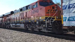 BNSF Railway's Galesburg-Memphis train on River Sub @ Affton, MO with large power consist 1/28/23