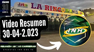 RESUMEN DE CARRERAS / LA RINCONADA / Domingo 30-04-23 / Dividendos / orden de llegada / tiempos