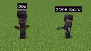 wither skeleton with bow vs skeleton with sword in netherite armor