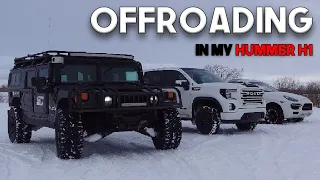 Hummer H1 takes on Deep Snow! AT4 and Porsche Cayenne Impress me!