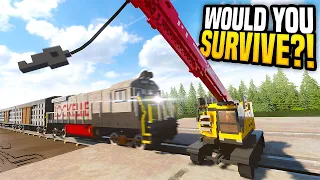 Train CRASH Causes HUGE Destruction - Teardown Mods Gameplay